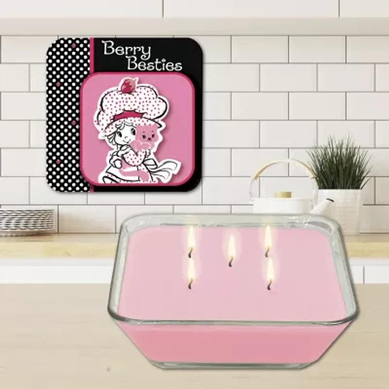 Courtside Market Strawberry Shortcake 20 Oz Valentine Candy Dish Scented Jar Candle