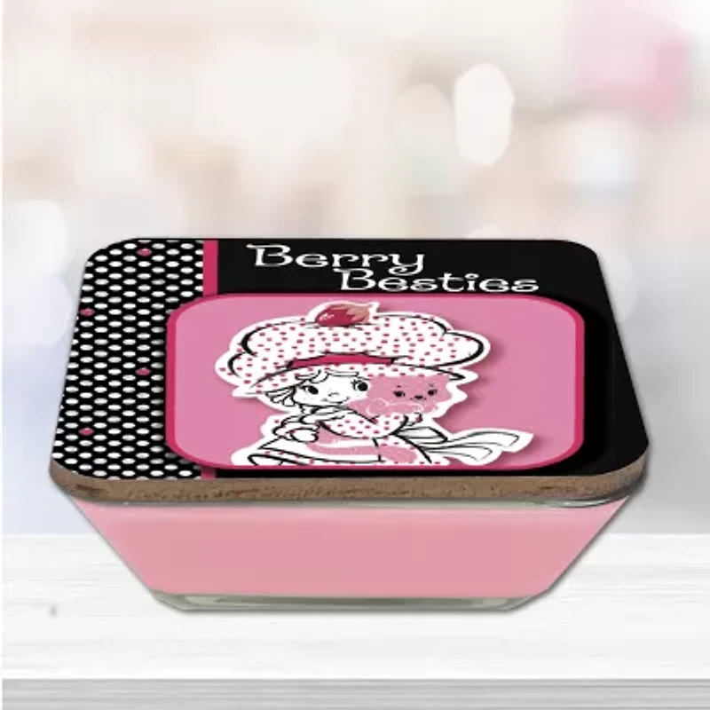 Courtside Market Strawberry Shortcake 20 Oz Valentine Candy Dish Scented Jar Candle