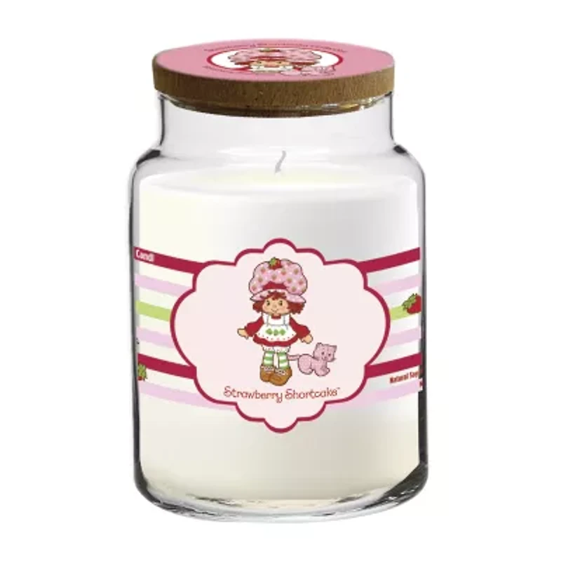 Courtside Market Strawberry Shortcake 26 Oz Strawberry Shortcake Striped Scented Jar Candle