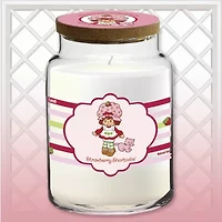 Courtside Market Strawberry Shortcake 26 Oz Strawberry Shortcake Striped Scented Jar Candle