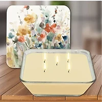Courtside Market In Full Bloom 3-In-1 20oz Soy Wax With Decorative Art Lid Scented Jar Candle