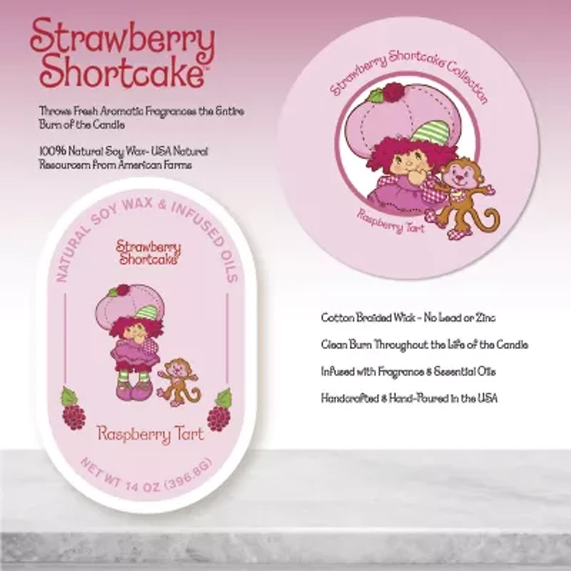 Courtside Market Strawberry Shortcake 14 Oz Strawberry Shortcake Pill Shape Scented Jar Candle