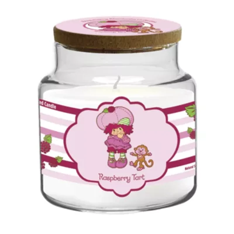 Courtside Market Strawberry Shortcake 18 Oz Raspberry Tart Striped Scented Jar Candle
