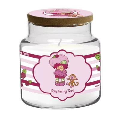 Courtside Market Strawberry Shortcake 18 Oz Raspberry Tart Striped Scented Jar Candle