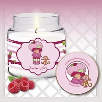 Courtside Market Strawberry Shortcake 18 Oz Raspberry Tart Striped Scented Jar Candle