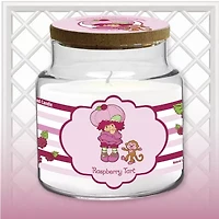 Courtside Market Strawberry Shortcake 18 Oz Raspberry Tart Striped Scented Jar Candle