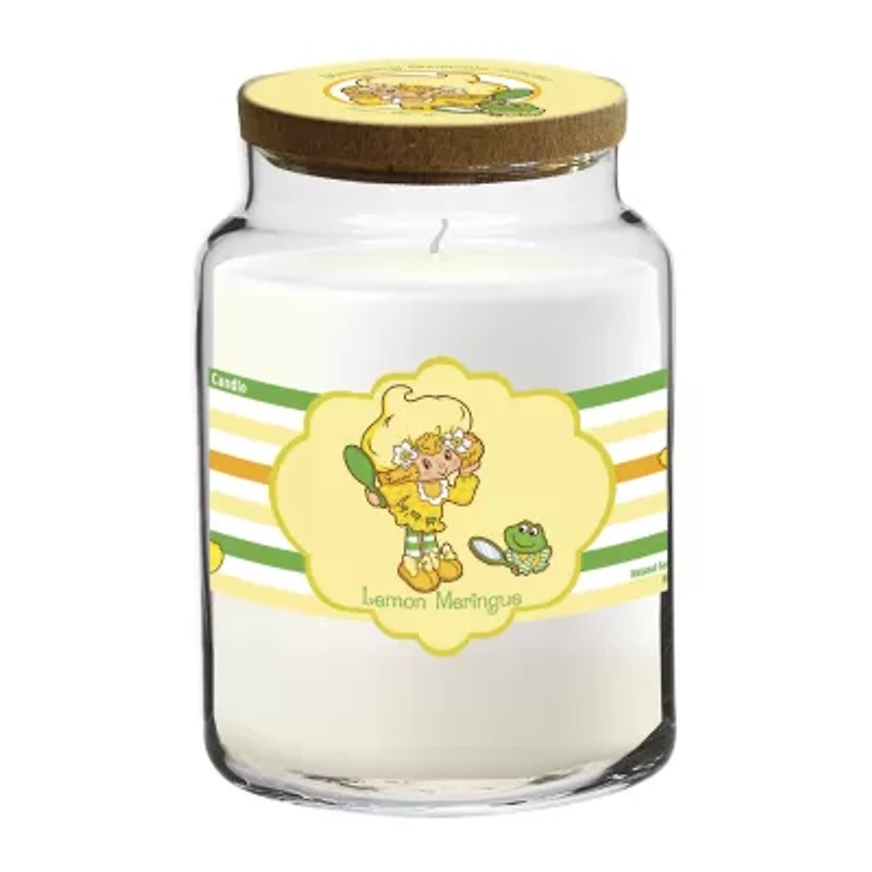 Courtside Market Strawberry Shortcake 26 Oz Lemon Meringue Striped Scented Jar Candle