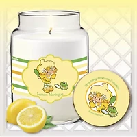 Courtside Market Strawberry Shortcake 26 Oz Lemon Meringue Striped Scented Jar Candle