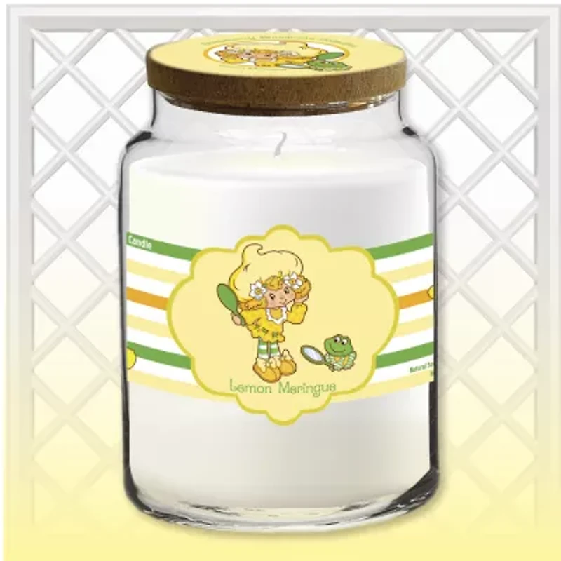 Courtside Market Strawberry Shortcake 26 Oz Lemon Meringue Striped Scented Jar Candle