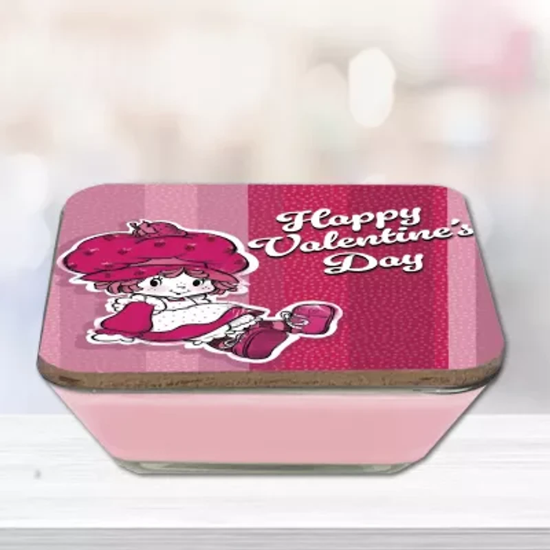 Courtside Market Strawberry Shortcake 20 Oz Happy Valentine'S Day Candy Dish Scented Jar Candle