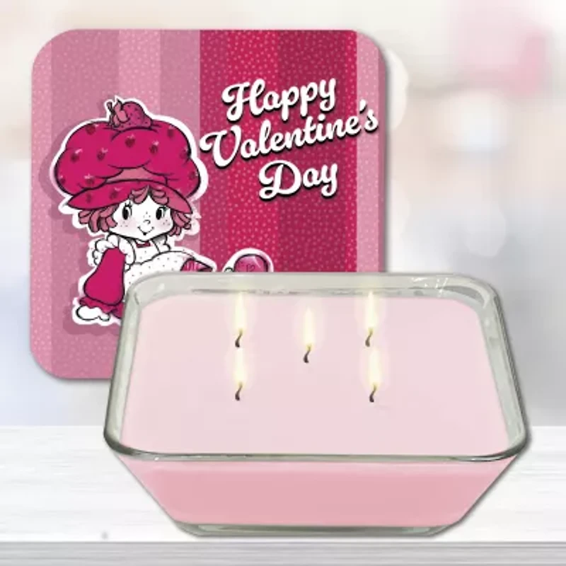 Courtside Market Strawberry Shortcake 20 Oz Happy Valentine'S Day Candy Dish Scented Jar Candle