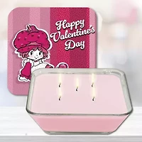 Courtside Market Strawberry Shortcake 20 Oz Happy Valentine'S Day Candy Dish Scented Jar Candle
