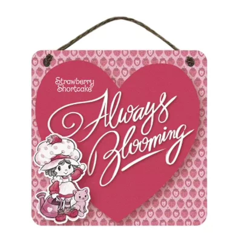 Courtside Market Strawberry Shortcake 12x12 Artboard With Twine Wood Wall Art