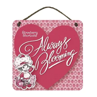 Courtside Market Strawberry Shortcake 12x12 Artboard With Twine Wood Wall Art