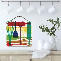 Courtside Market Kitchen I 12x12 Artboard With Twine Wood Wall Art