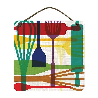 Courtside Market Kitchen I 12x12 Artboard With Twine Wood Wall Art