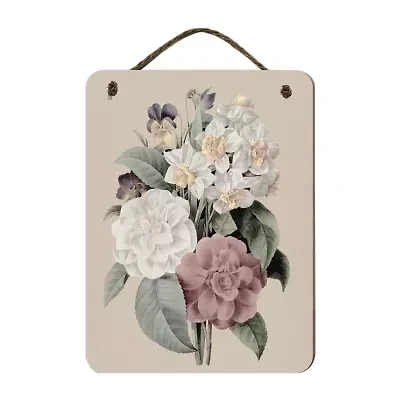 Courtside Market Flowers 12x16 Artboard With Twine Wood Wall Art