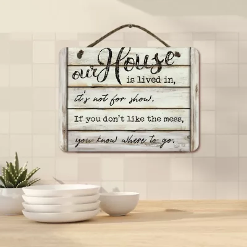 Courtside Market Our House 12x16 Artboard With Twine Wood Wall Art