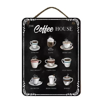 Courtside Market Coffee House 12x16 Artboard With Twine Wood Wall Art