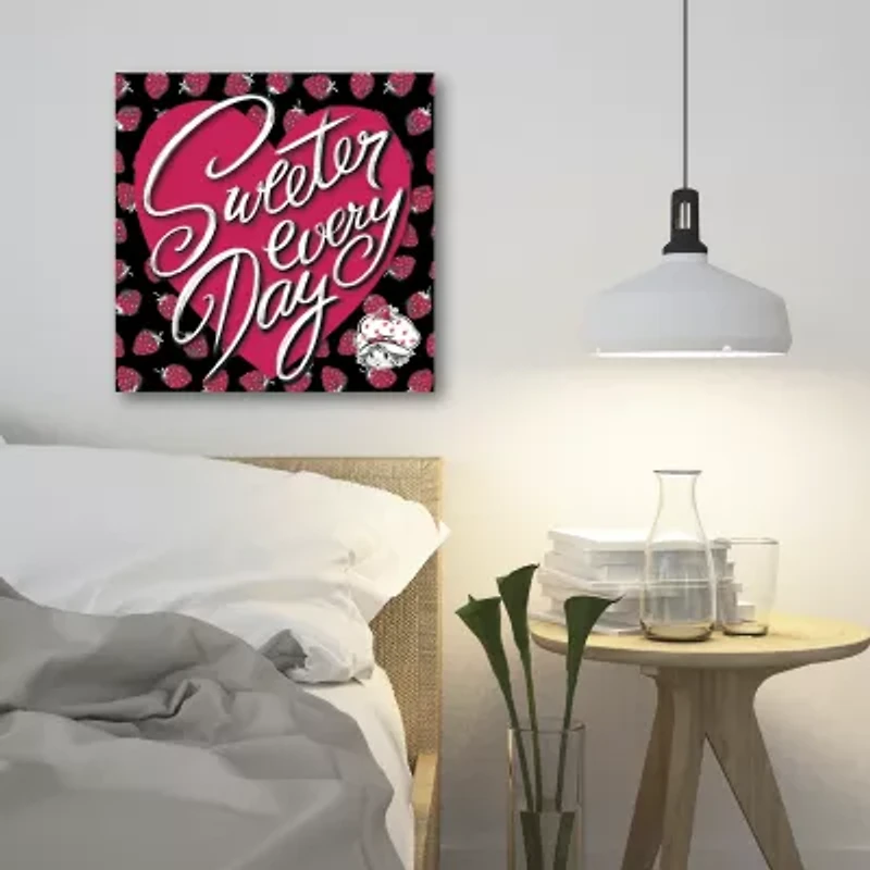 Courtside Market Strawberry Shortcake Sweeter Every Day 24x24 Canvas Art