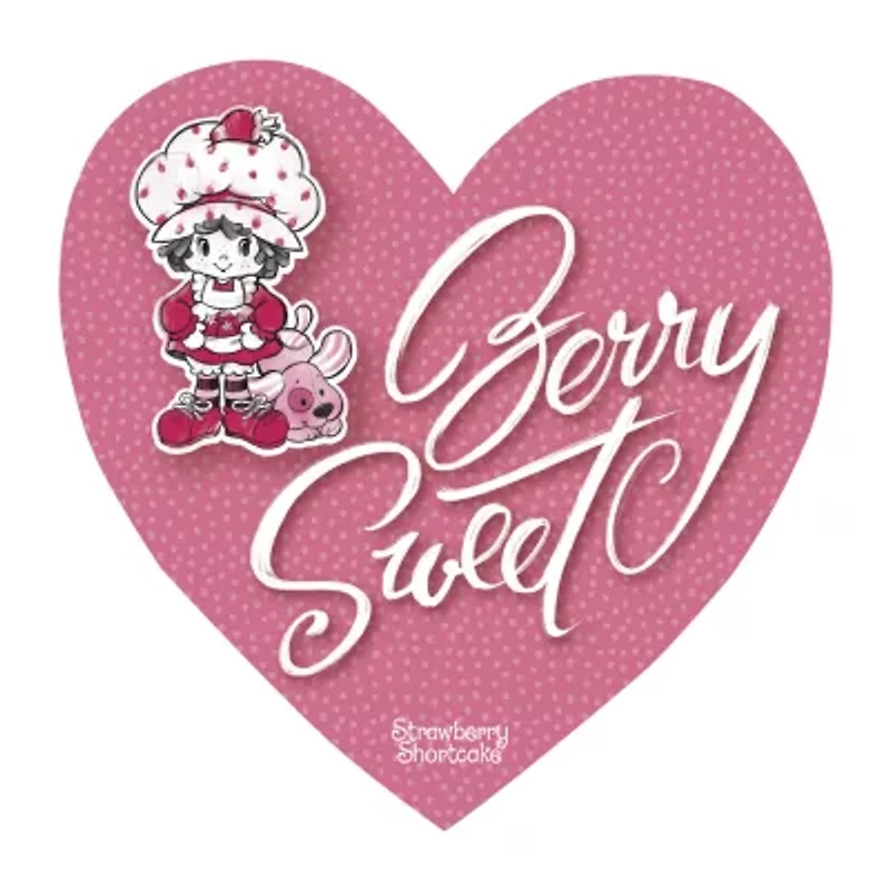 Courtside Market Strawberry Shortcake Berry Sweet Heart 12x12 Artboard Wood Wall Art