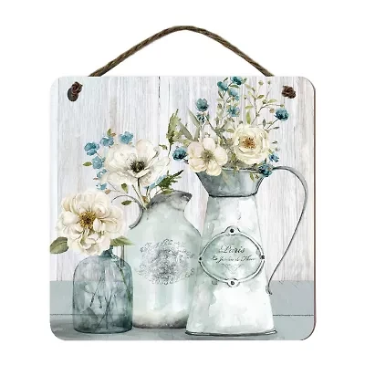 Courtside Market French Garden 12x12 Artboard With Twine Wood Wall Art