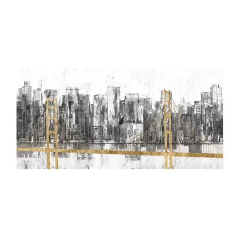 Courtside Market Golden Bridge Panorama 12x24 Canvas Art
