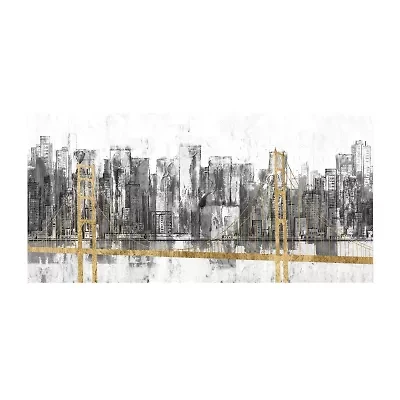 Courtside Market Golden Bridge Panorama 12x24 Canvas Art