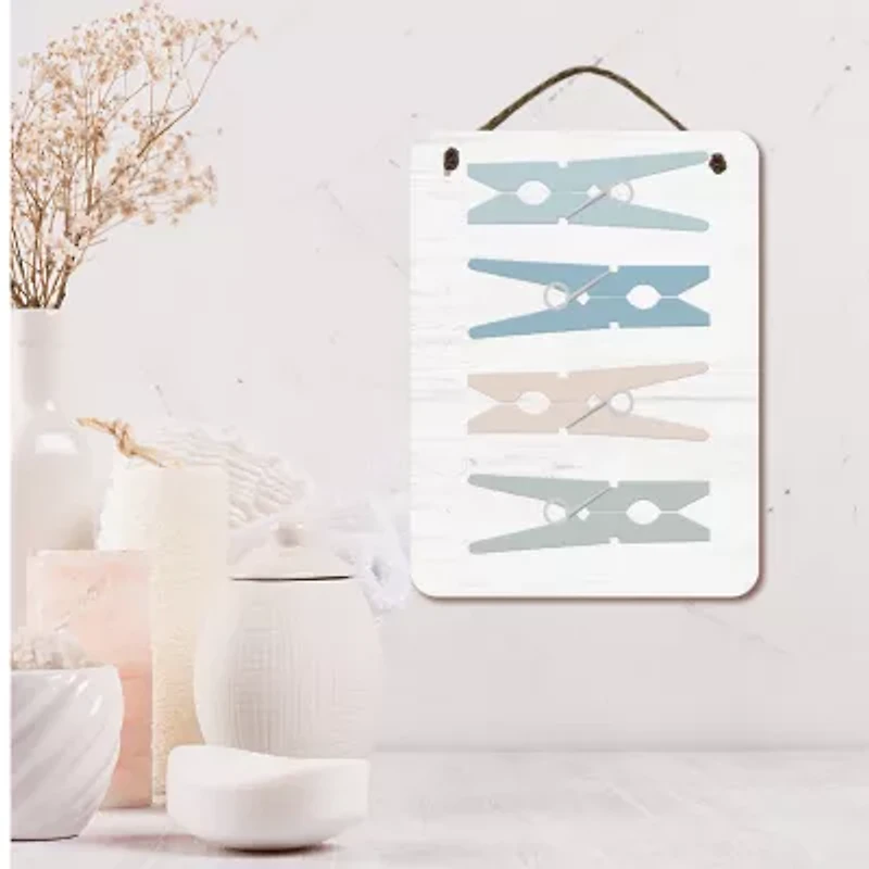 Courtside Market Laundry Pn 12x16 Artboard With Twine Wood Wall Art