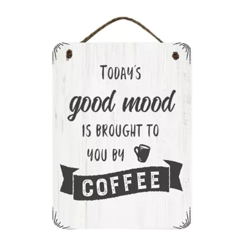 Courtside Market Todays Mood 12x16 Artboard With Twine Wood Wall Art