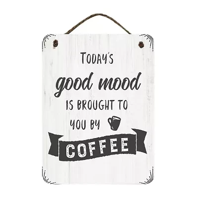 Courtside Market Todays Mood 12x16 Artboard With Twine Wood Wall Art