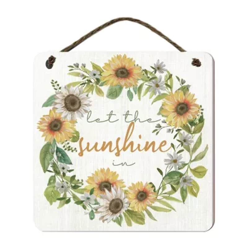 Courtside Market Sunshine 12x12 Artboard With Twine Wood Wall Art