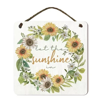Courtside Market Sunshine 12x12 Artboard With Twine Wood Wall Art