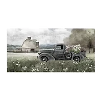 Courtside Market Farm Blue Truck 24x48 Canvas Art