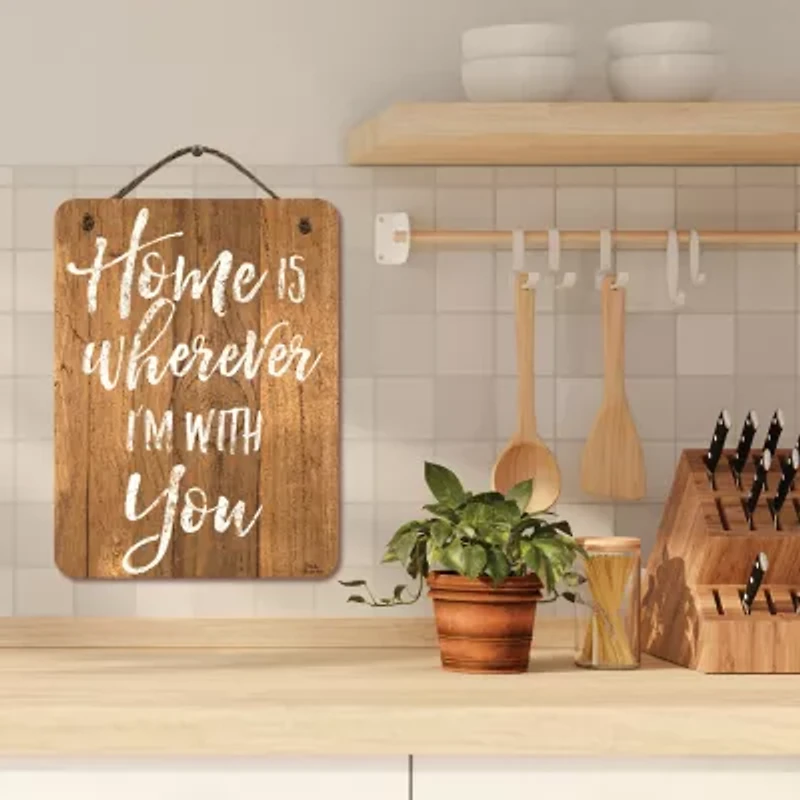 Courtside Market Home 12x16 Artboard With Twine Wood Wall Art
