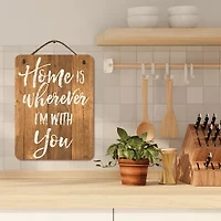 Courtside Market Home 12x16 Artboard With Twine Wood Wall Art