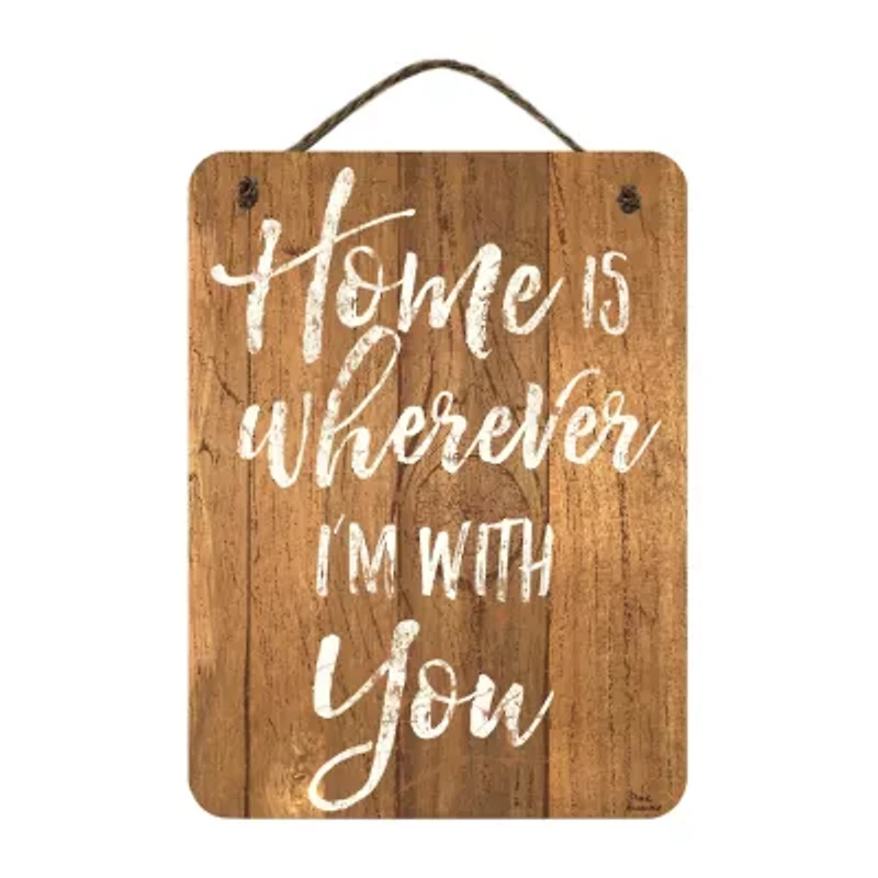 Courtside Market Home 12x16 Artboard With Twine Wood Wall Art