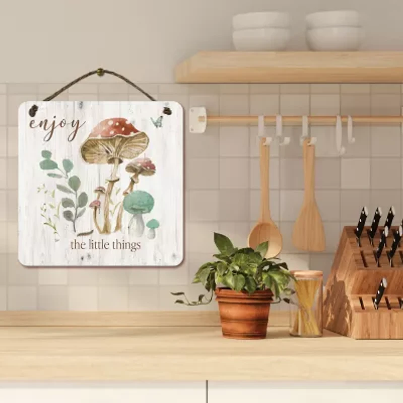 Courtside Market Enjoy 12x12 Artboard With Twine Wood Wall Art