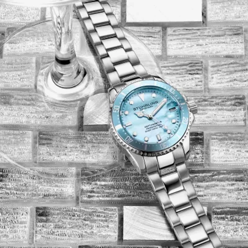 Stuhrling Womens Silver Tone Stainless Steel Bracelet Watch 3950l 3