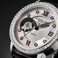 Stuhrling Womens Automatic Leather Strap Watch 3952