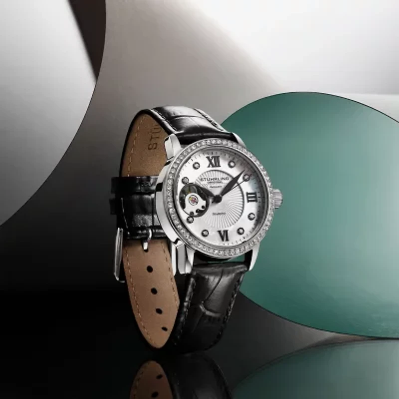 Stuhrling Womens Automatic Leather Strap Watch 3952