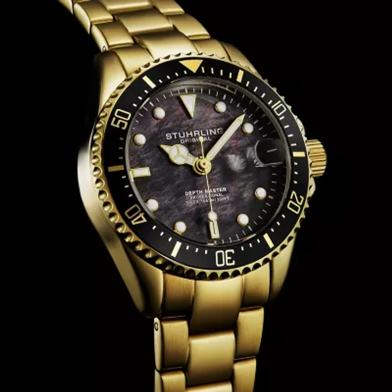 Stuhrling Womens Gold Tone Stainless Steel Bracelet Watch 3950l 4