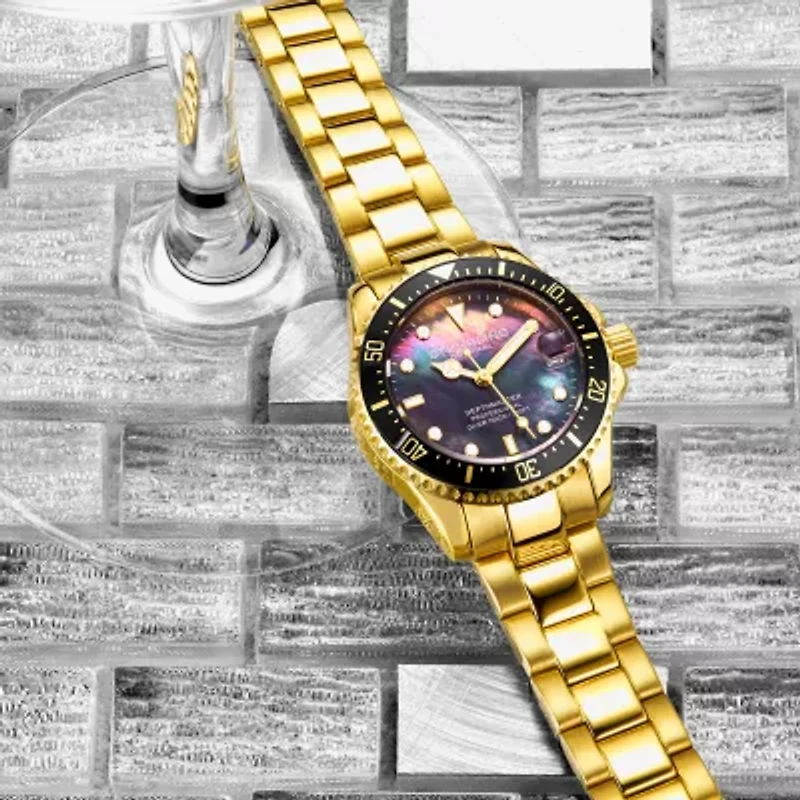 Stuhrling Womens Gold Tone Stainless Steel Bracelet Watch 3950l 4