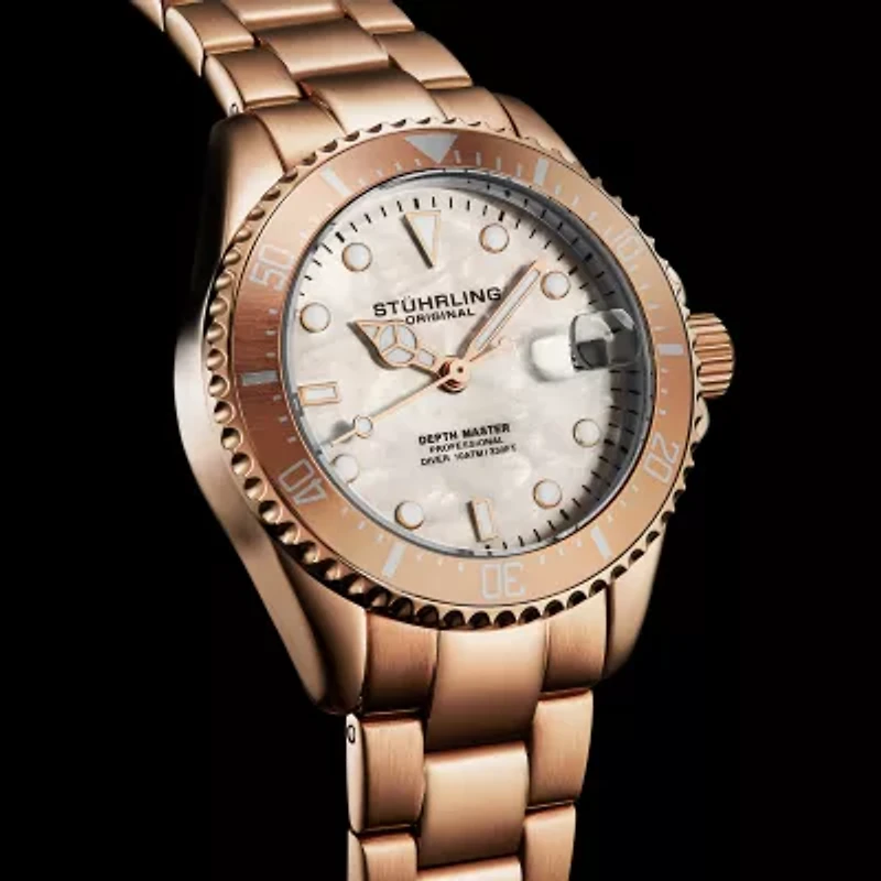 Stuhrling Womens Rose Goldtone Stainless Steel Bracelet Watch 3950l
