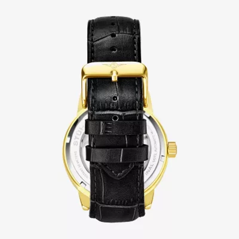 Stuhrling Mens Automatic Leather Strap Watch 3917