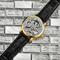 Stuhrling Mens Automatic Leather Strap Watch 3917