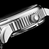 Stuhrling Mens Automatic Black Leather Strap Watch 3933