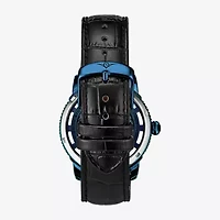 Stuhrling Mens Automatic Black Leather Strap Watch 3933 2