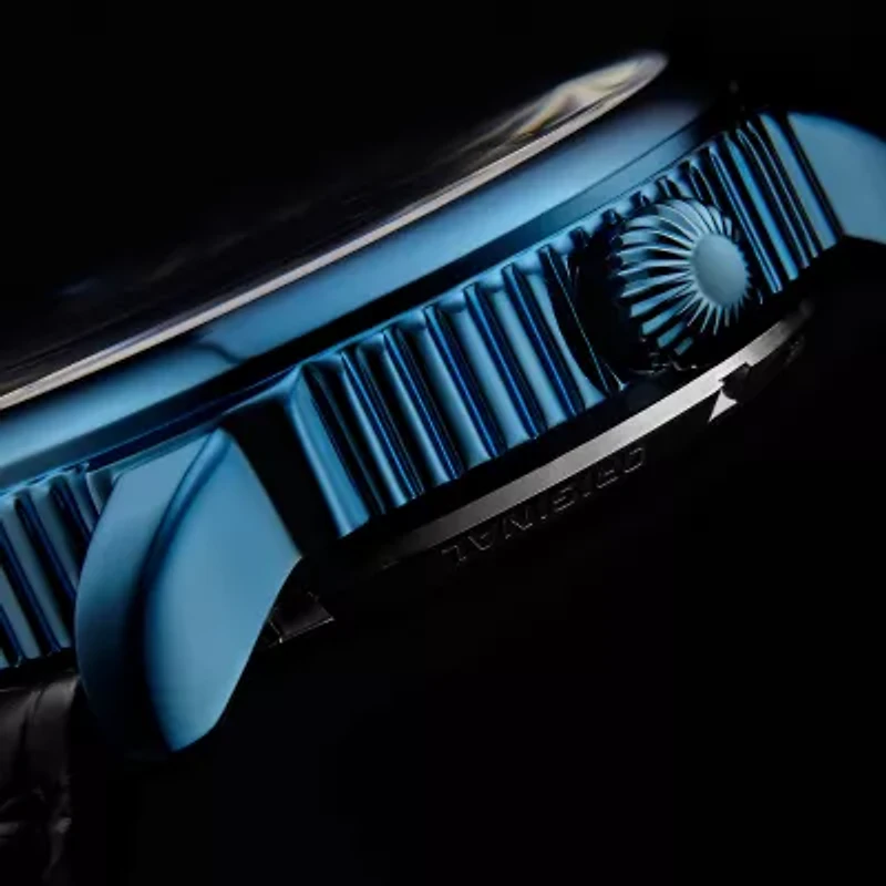 Stuhrling Mens Automatic Black Leather Strap Watch 3933 2