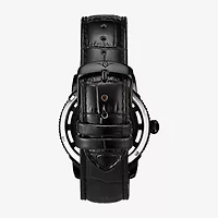 Stuhrling Mens Automatic Black Leather Strap Watch 3933 3